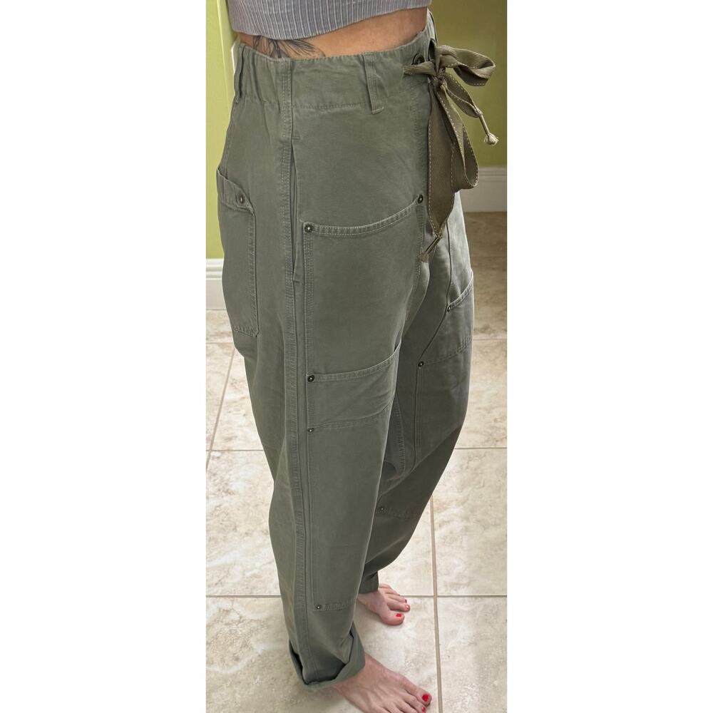 Free People We The Free XS Hayden army high waist green cargo utility pants NWOT - Picture 6 of 9